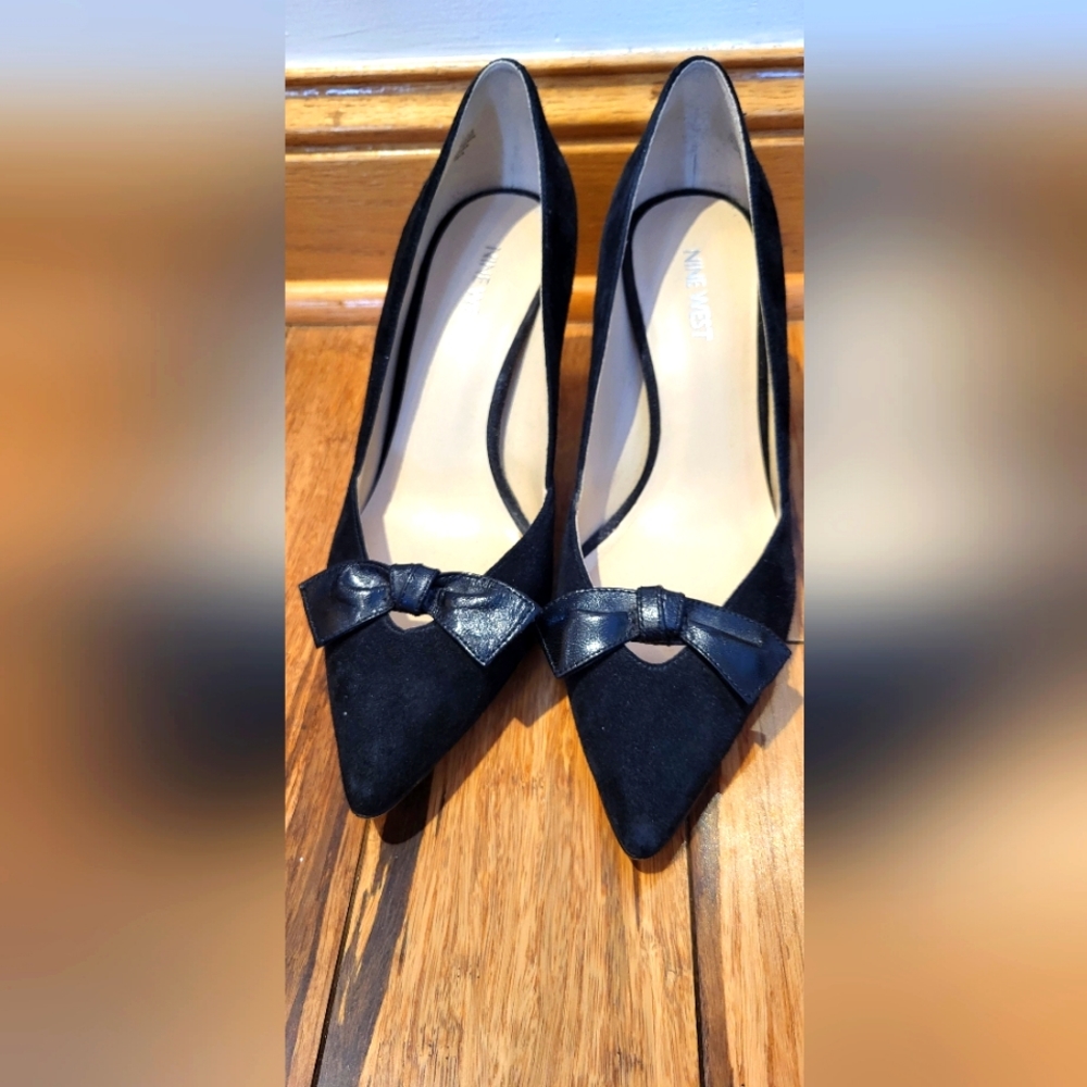 Nine West black leather high heels. Size 7.5